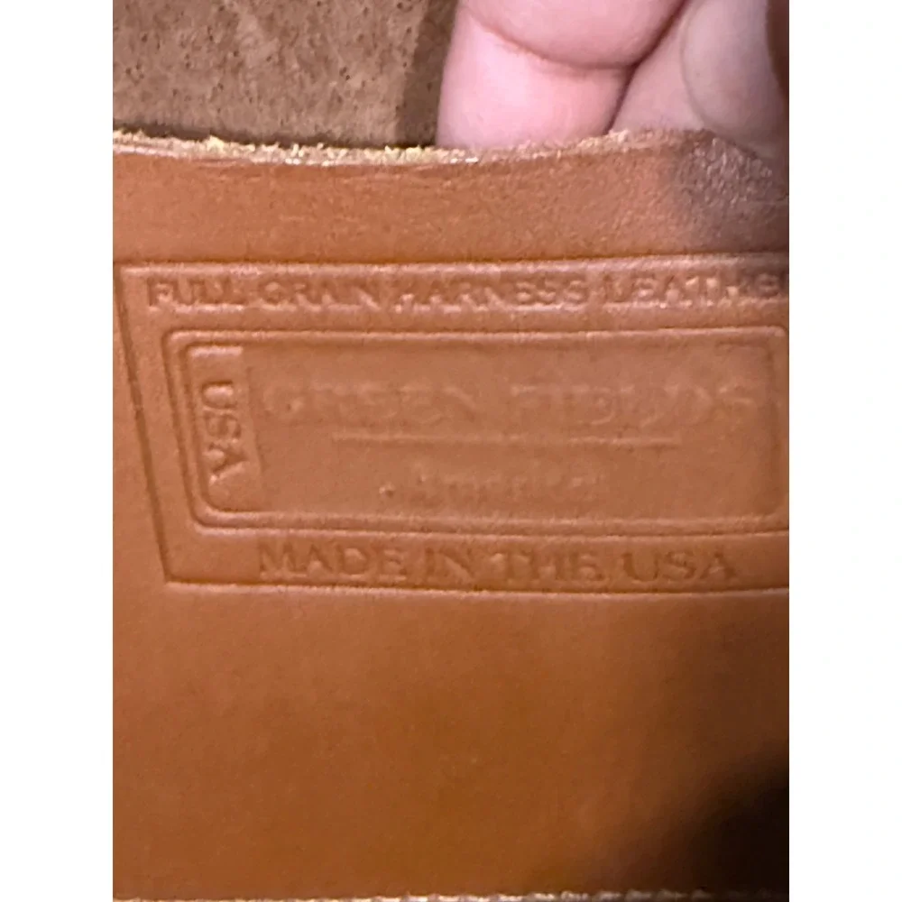 Green Fields America Tan Full Grain Leather Briefcase Satchel Made in USA
